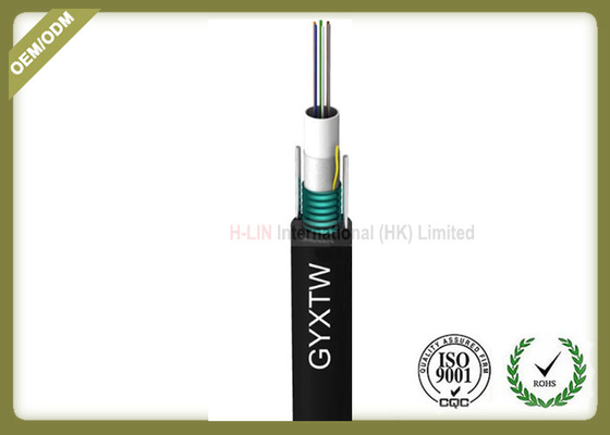 China Cabo exterior da fibra ótica de GYXTW 8.0mm, revestimento impermeável do PE do cabo de fibra ótica fornecedor